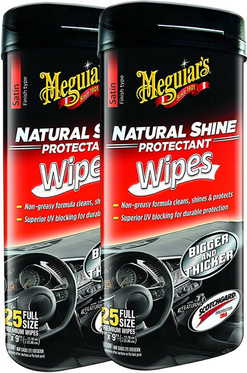 Meguiar's G4100 Natural Shine Protectant Wipe - 2 Pack