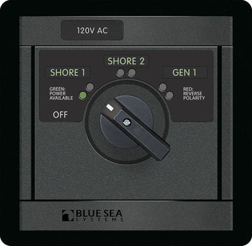 Blue Sea Systems 120V AC Rotary 30A Off Panel with 3 Sources