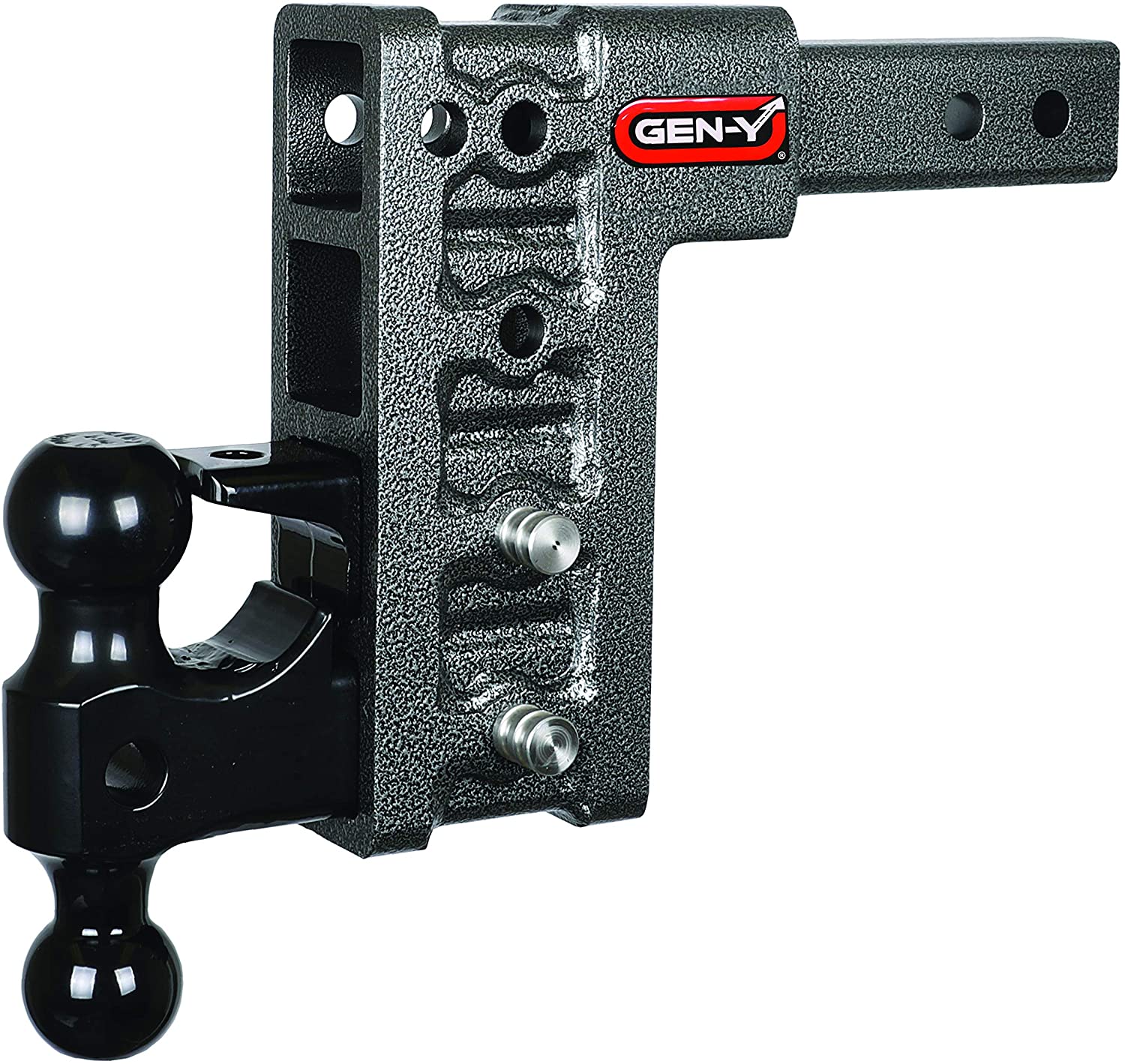 GenY GH-524 2" Shank 16,000 Towing Drop Hitch, Pintle/Ball Mount Combo, Dual-Ball Mount