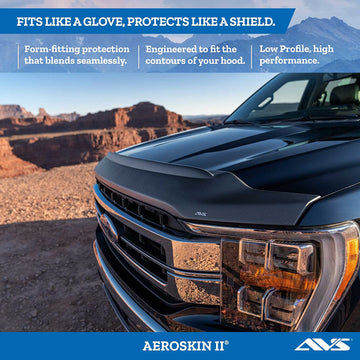 Auto Ventshade 436135 Aeroskin II Matte Black Textured Hood Shield