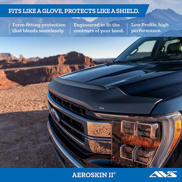 AVS 436096 Aeroskin II Matte Black Textured Hood Shield