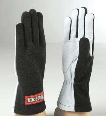 RaceQuip 350003 350 Series Medium Black Single Layer Driving Gloves