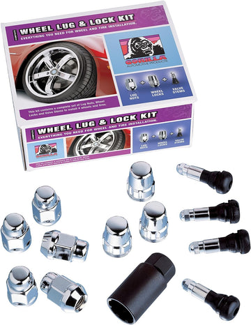 Gorilla Automotive 70933 Acorn Open End Wheel Installation Kit (12mm X 1.50 Thread Size)-for 5 Lug Wheels 12-mm X 1.50