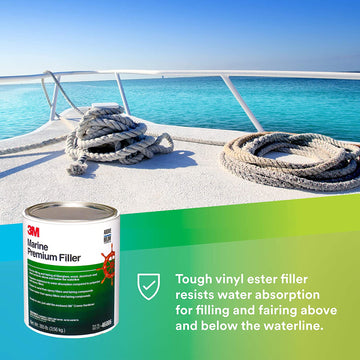 3M 46006 Marine Premium Filler, 1 gal, White