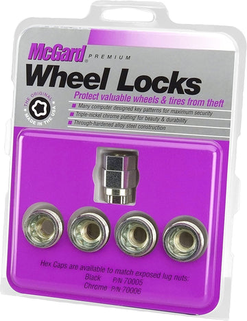 McGard 24019 Cone Seat - Under Hub Cap Wheel Locks (M14 x 1.5 Thread Size) - Set of 4 , Silver