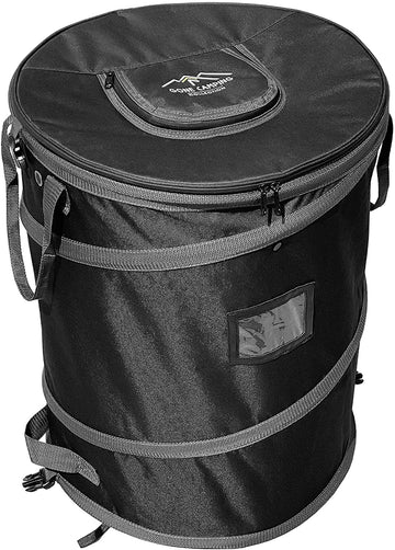 Trailersphere 2-in1 Collapsible Bin Trash & Recycle/Utility, Gone Camping Collection, Perfect for Camping, Laundry, Storage and Garden, Waterproof and Tear Resistance, Trash and Recycle