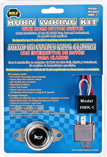 Wolo HWK-1 Horn Wiring Kit with Horn Switch Horn Wiring Kit with Horn Button