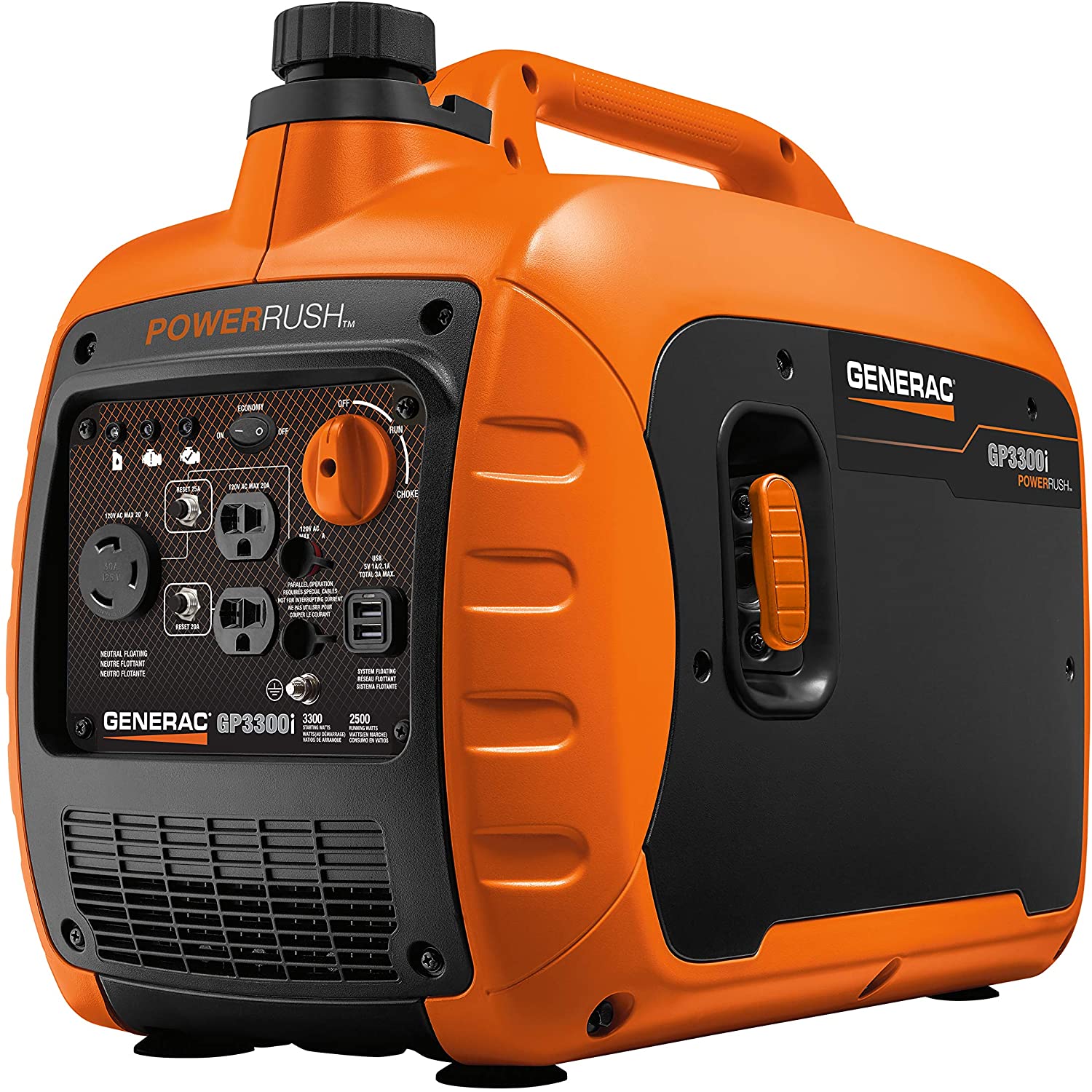 Generac GP3300i Portable Inverter Generator Orange, Black
