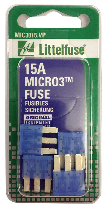 Littelfuse MIC3015VP Micro3 5-15A Blade Fuses