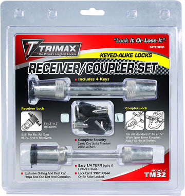 Trimax TM32 (T3) 5/8" Receiver Lock & (TC2) 2.5" Span Coupler Lock
