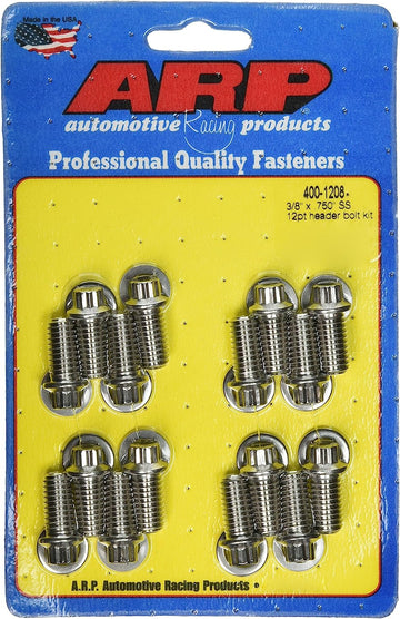 ARP 400-1208 3/8" x .750" UHL Stainless Steel Header Bolt Kit - 16 Piece