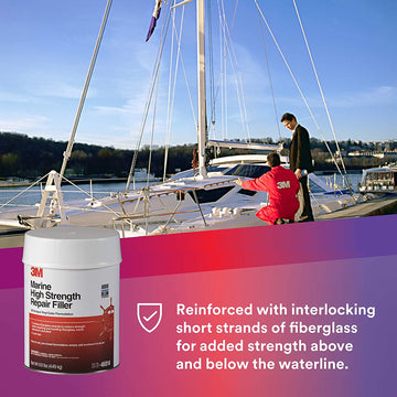 3M 46014 Marine High Strength Repair Filler, 1 quart, White