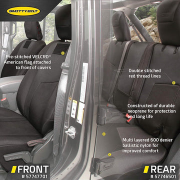Smittybilt 57747701 G.E.A.R. GEN2 Jeep JL/JT Front Custom Seat Covers