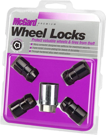 McGard 24026 Chrome/Black Cone Seat Wheel Locks, M12 x 1.5 Thread Size, Set of 4