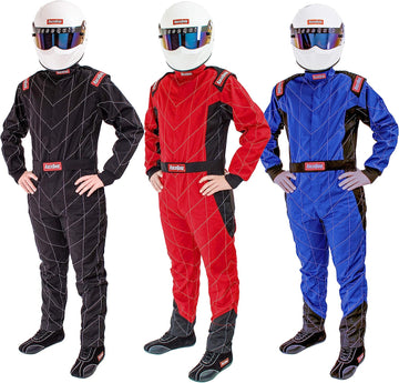 RaceQuip Racing Driver Fire Suit One Piece Single Layer SFI 3.2A/ 1 Black Large 130905 Large Black