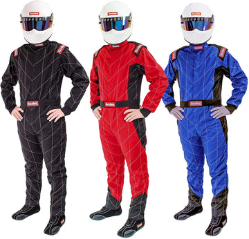 RACEQUIP Unisex-Adult Suit, Driving, Chevron-1, SFI 3.2A/1, Single Layer (Blue, XX-Large)