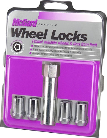 McGard 25257 Chrome Tuner Style Cone Seat Wheel Locks, M12 x 1.5 Thread Size, Set of 4