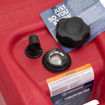 attwood 8803LP2 EPA and CARB Certified 3-Gallon Portable Marine Boat Fuel Tank Single Pack