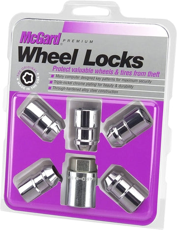 McGard 24538 Chrome Cone Seat Wheel Locks (1/2" - 20 Thread Size) - Set of 5
