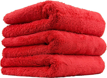 Chemical Guys MIC34603 Happy Ending Ultra Plush Edgeless Microfiber Towel, Red (16" x 16") (3 Pack)