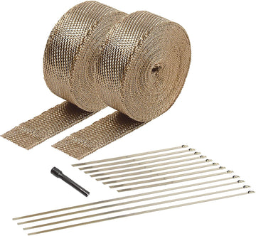 Design Engineering 010095 Titanium Heat Wrap Kit with LR Technology, (2) 2" x 50' Rolls, 12 Ties, and Locking Tie Tool
