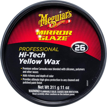 Meguiar's M26 Mirror Glaze Hi-Tech Yellow Wax, Paste - 11 oz. 11 Ounce