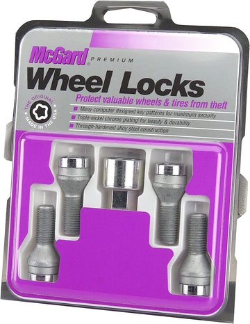 McGard 27169 Chrome Bolt Style Cone Seat Wheel Locks, M12 x 1.25 Thread Size, Set of 4