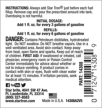 Star brite 14316 Star Tron Enzyme Fuel Treatment - Classic Gas Formula 143-16 Oz. Treats 96 Gallon,
