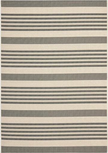 Safavieh Courtyard Collection CY6062-236 Grey and Bone Indoor/Outdoor Area Rug, 5 feet 3 inches by 7 feet 7 inches (5'3" x 7'7") 5'3" x 7'7" Grey